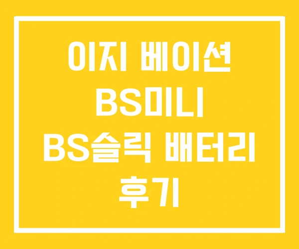 이지 베이션 BS미니 BS슬릭 배터리 후기 이지 베이션 BS미니 BS슬릭 배터리 후기