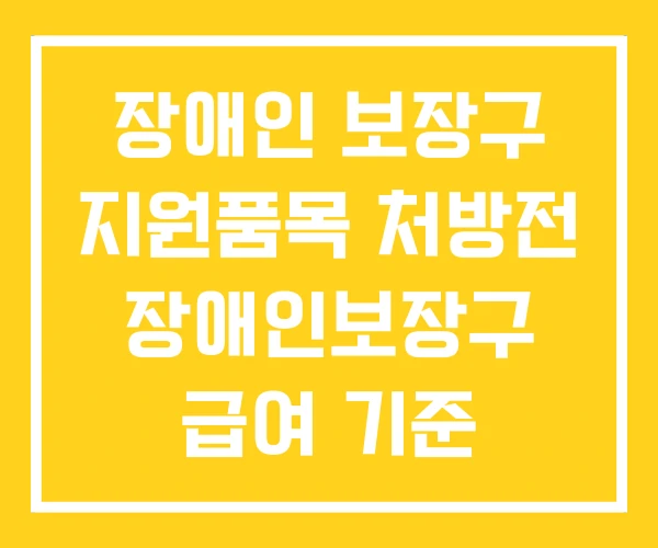 장애인 보장구 지원품목 처방전 장애인보장구 급여 기준 장애인 보장구 지원품목 처방전 장애인보장구 급여 기준