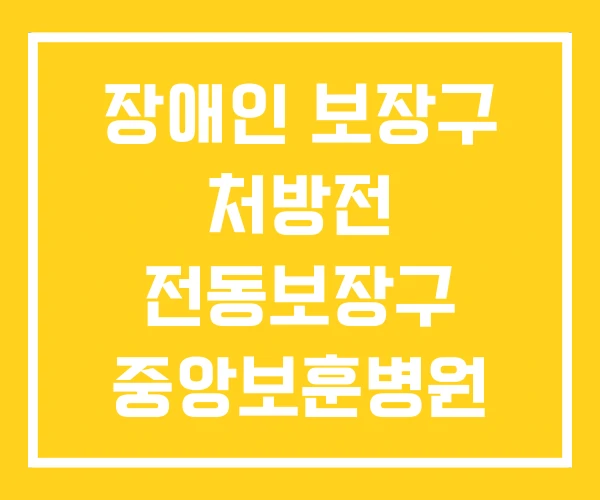 장애인 보장구 처방전 전동보장구 중앙보훈병원 보장구센터 장애인 보장구 처방전 전동보장구 중앙보훈병원 보장구센터