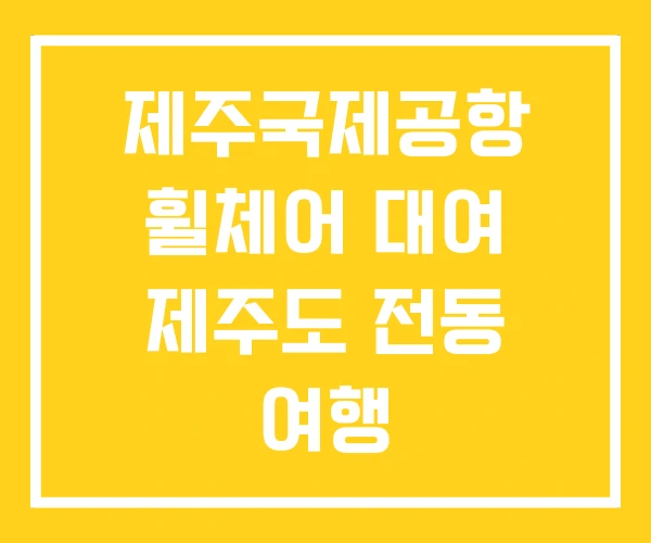 제주국제공항 휠체어 대여 제주도 전동 여행