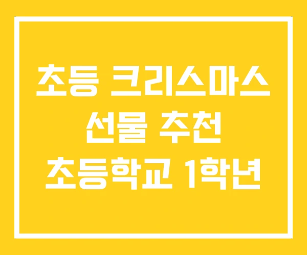 초등 크리스마스 선물 추천 초등학교 1학년 초등 크리스마스 선물 추천 초등학교 1학년