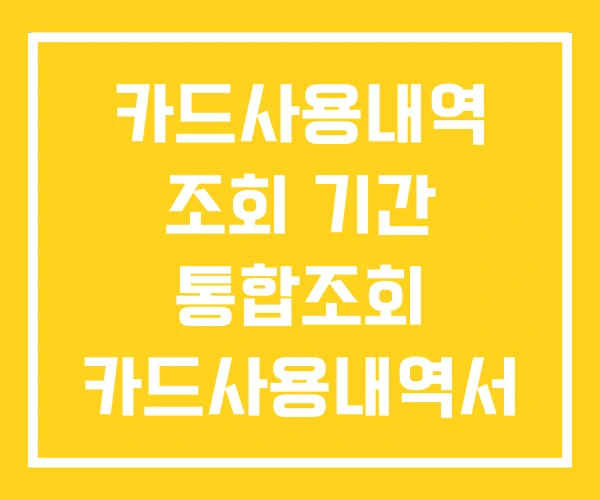 카드사용내역 조회 기간 통합조회 카드사용내역서 발급 카드사용내역 조회 기간 통합조회 카드사용내역서 발급
