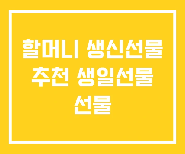 할머니 생신선물 추천 생일선물 선물