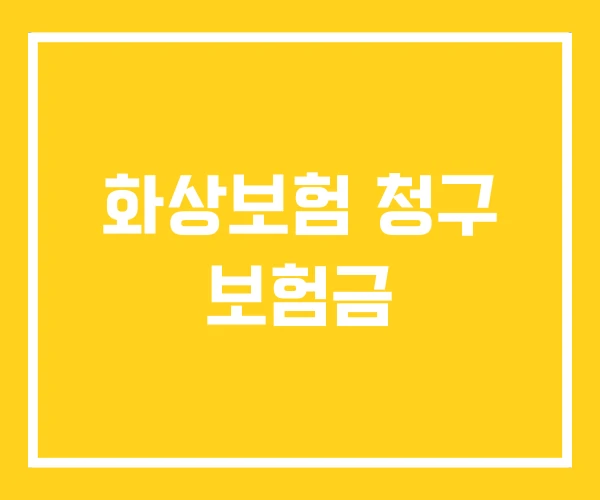 화상보험 청구 보험금 화상보험 청구 보험금