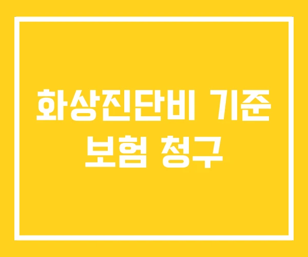 화상진단비 기준 보험 청구 화상진단비 기준 보험 청구