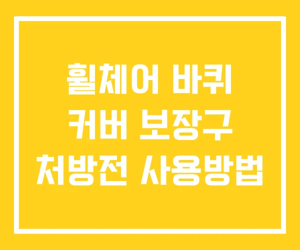 휠체어 바퀴 커버 보장구 처방전 사용방법 휠체어 바퀴 커버 보장구 처방전 사용방법
